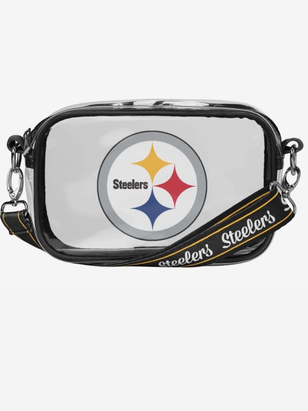 Pittsburgh Steelers Team Stripe Clear Crossbody Bag